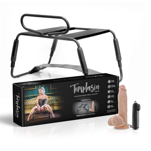 Blush – Temptasia Surrender Sex Chair with Vibrating 8" Dong