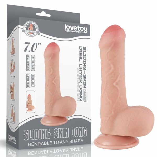 7'' Sliding Skin Dual Layer Dong - Flesh