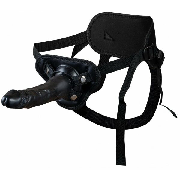 Strap-on Rocky with Realistic Dildo, PVC, Black, 24 cm