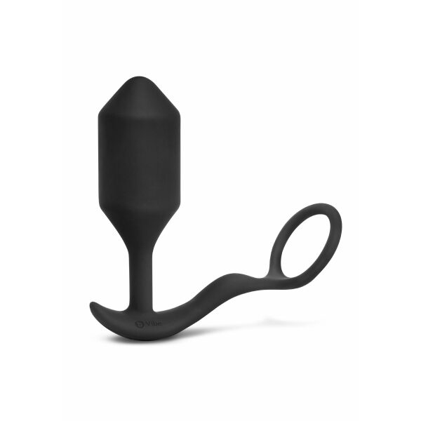 B-Vibe Vibrating Snug & Tug, Silicone USB Rechargeable Cock Ring & Anal Plug - XL