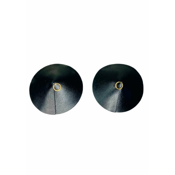 PU Leather Nipple Covers Ring - Gold