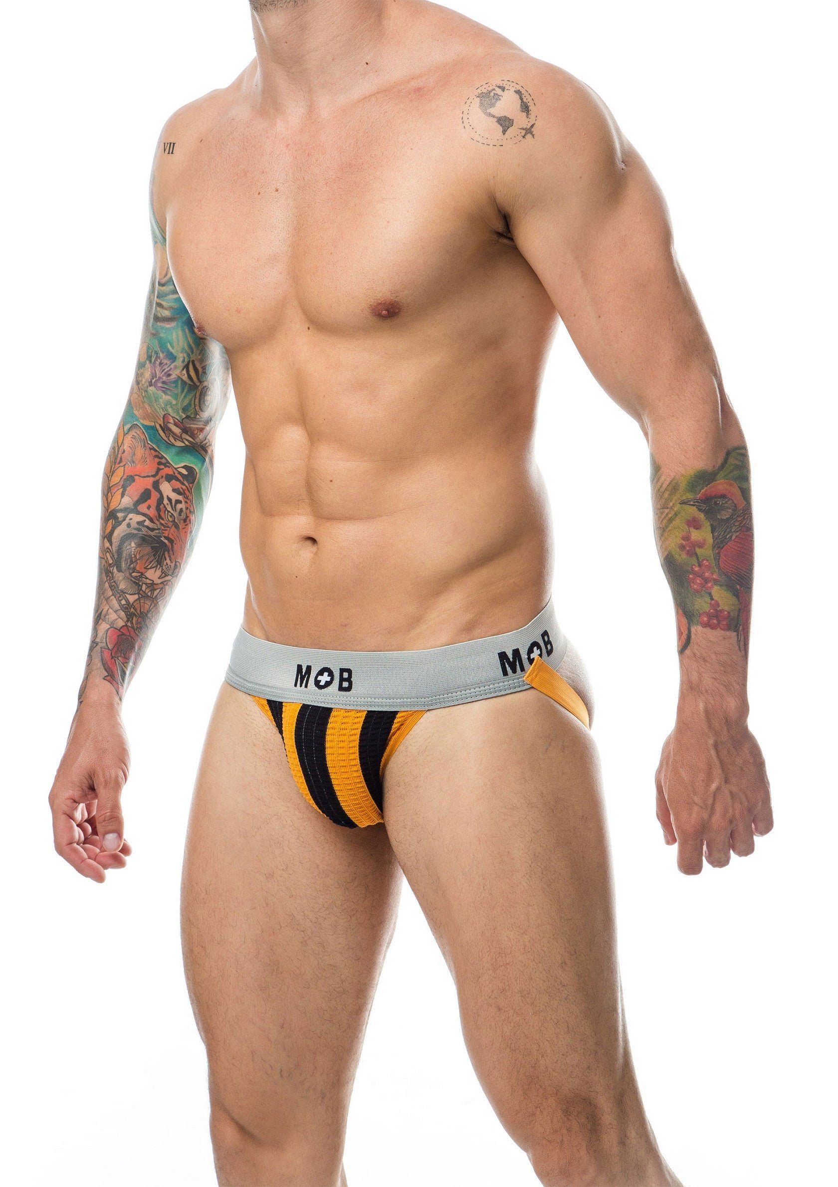 MOB Stripe Classic Jock Strap - Orange