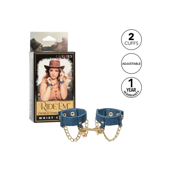 Ride Em Denim Wrist Cuffs