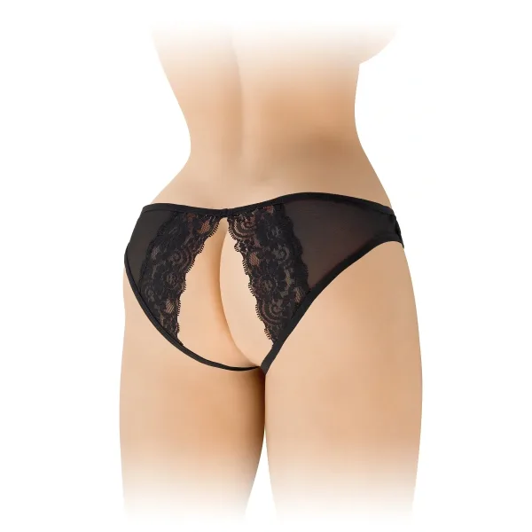 Christine Crotchless Bikini, Black, S-L