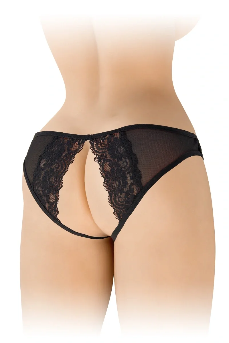 Christine Crotchless Bikini, Black, S-L
