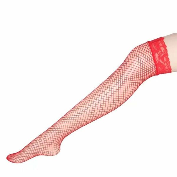 Fishnet Stockings, Red, S/M
