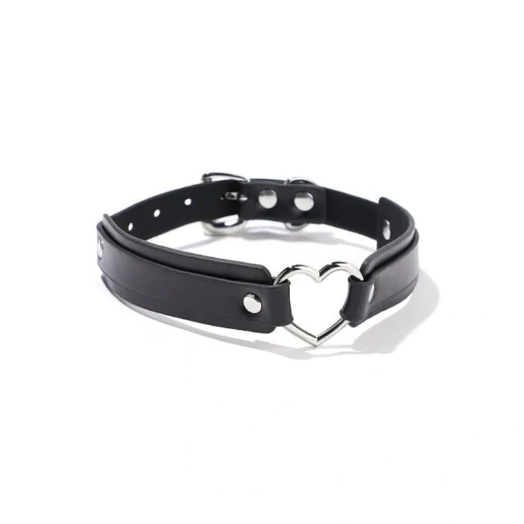Choker Fetish Love Punk Heart, Black