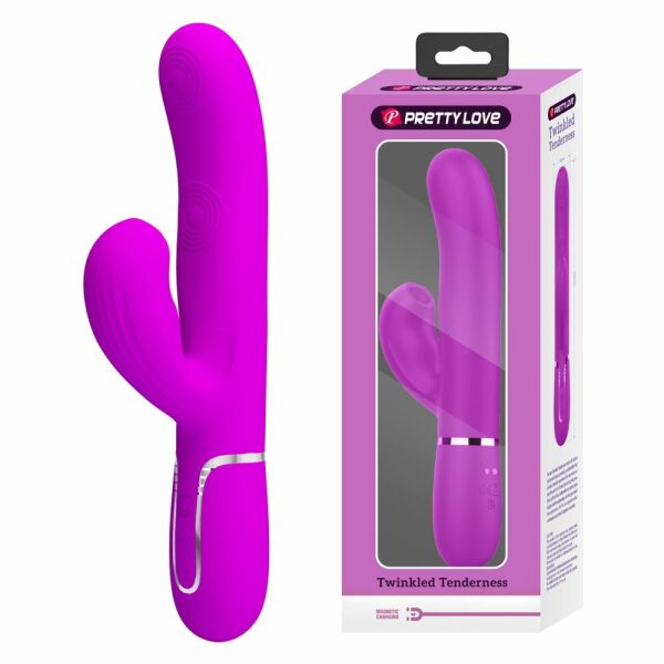 Pretty Love Perlita Twinkled Tenderness USB Rechargeable Silicone Rabbit Vibrator - Purple I