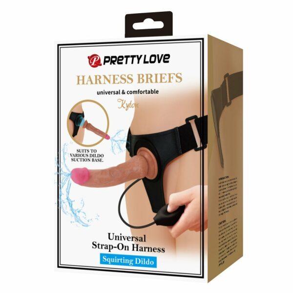 Pretty Love Kyton Harness Briefs-Squirting & Dildo Set-Brown