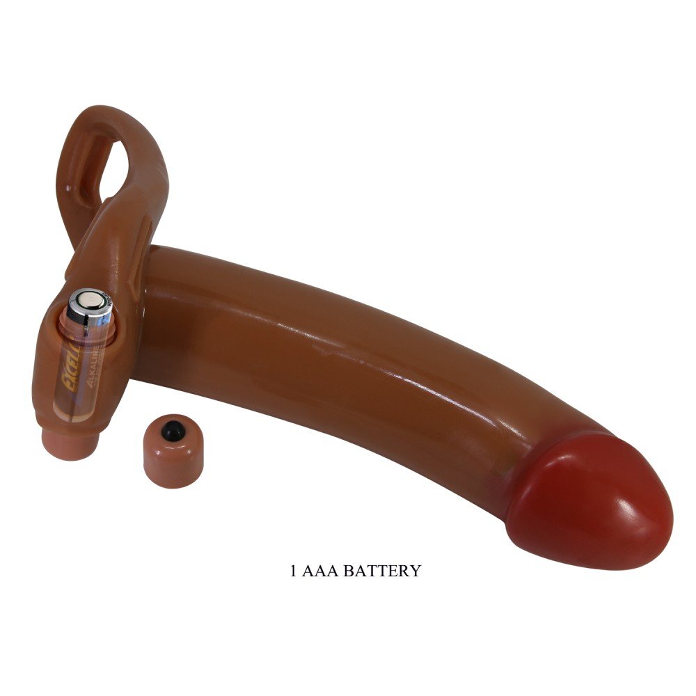 Pretty Love Bradden Harness Briefs with Hollow Vibrating Dildo Set - Brown - Image 5