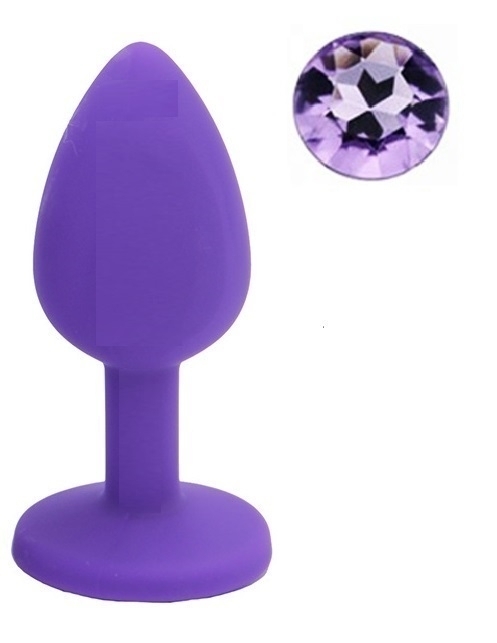 Anal Silicone Color Buttplug Small With Crystal Base / Assorted Colors - Image 15