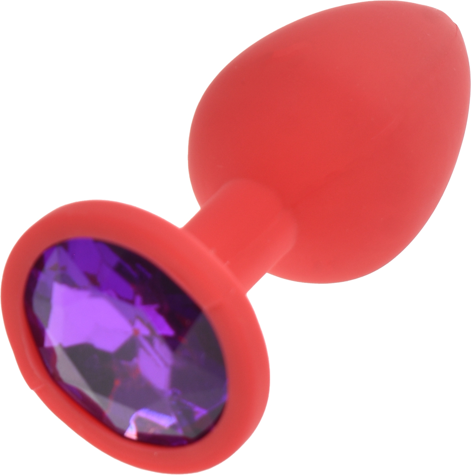 Anal Silicone Color Buttplug Small With Crystal Base / Assorted Colors - Image 3