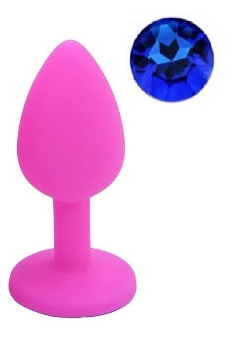 Anal Silicone Color Buttplug Small With Crystal Base / Assorted Colors - Image 4