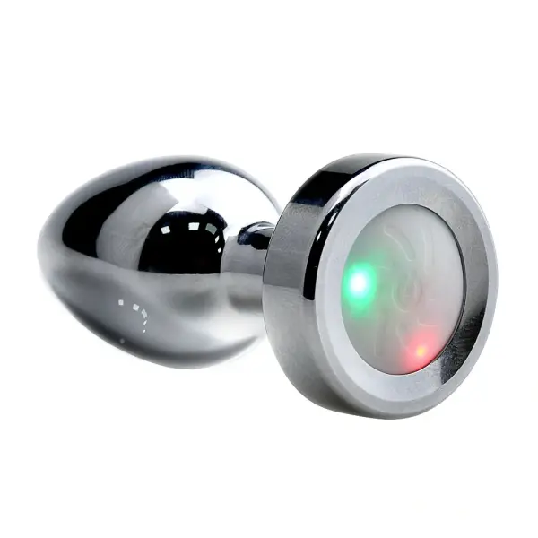 Led Light Metallic Small Buttplug, Silver, 7.2 cm