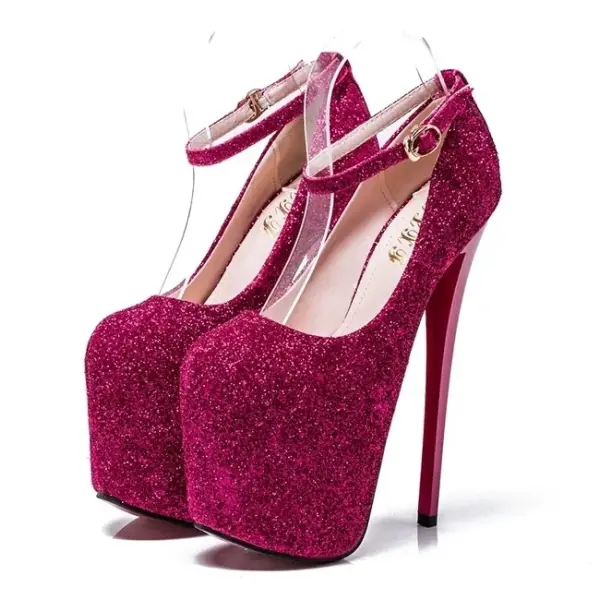 Pink Glitter High Heel Shoes