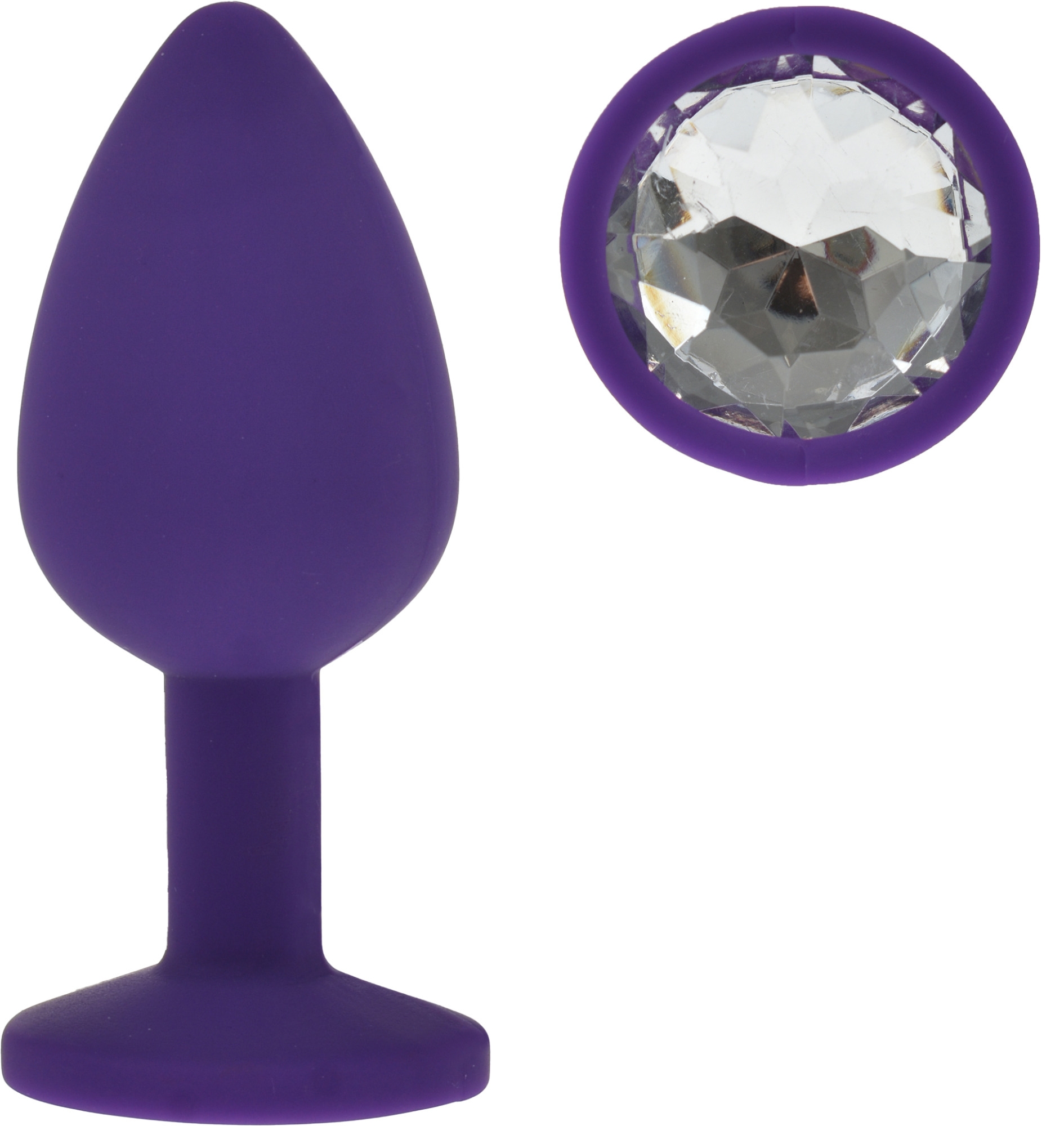 Anal Silicone Color Buttplug Small With Crystal Base / Assorted Colors - Image 14