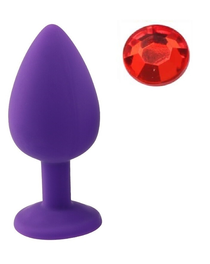 Anal Silicone Color Buttplug Small With Crystal Base / Assorted Colors - Image 12
