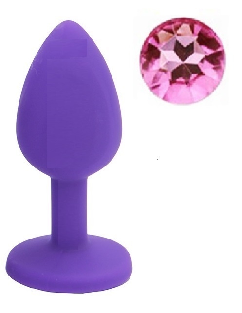 Anal Silicone Color Buttplug Small With Crystal Base / Assorted Colors - Image 11