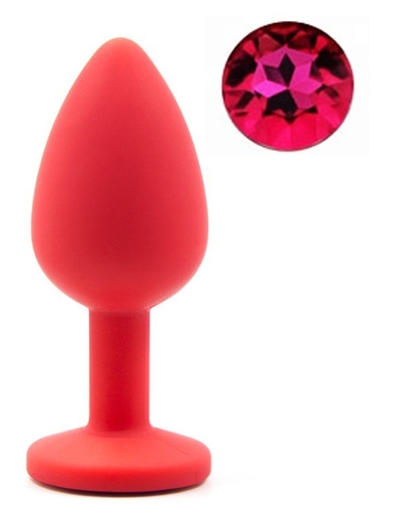 Anal Silicone Color Buttplug Small With Crystal Base / Assorted Colors - Image 6