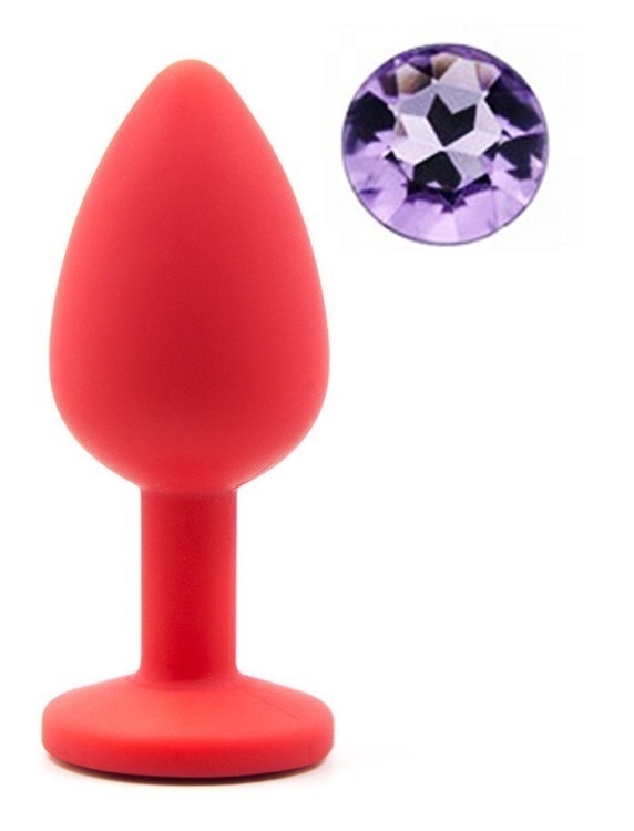Anal Silicone Color Buttplug Small With Crystal Base / Assorted Colors - Image 7