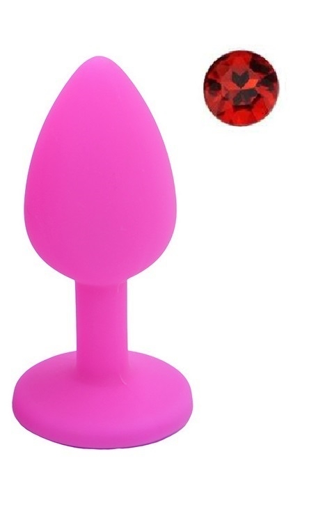 Anal Silicone Color Buttplug Small With Crystal Base / Assorted Colors - Image 9