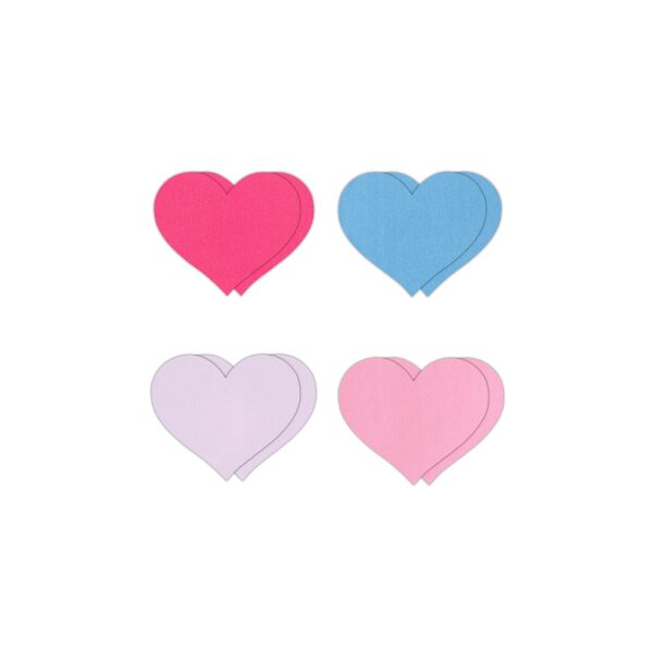 Pasties Heart 2 Assort 4 Pair - Red/Pink/Purple/Blue