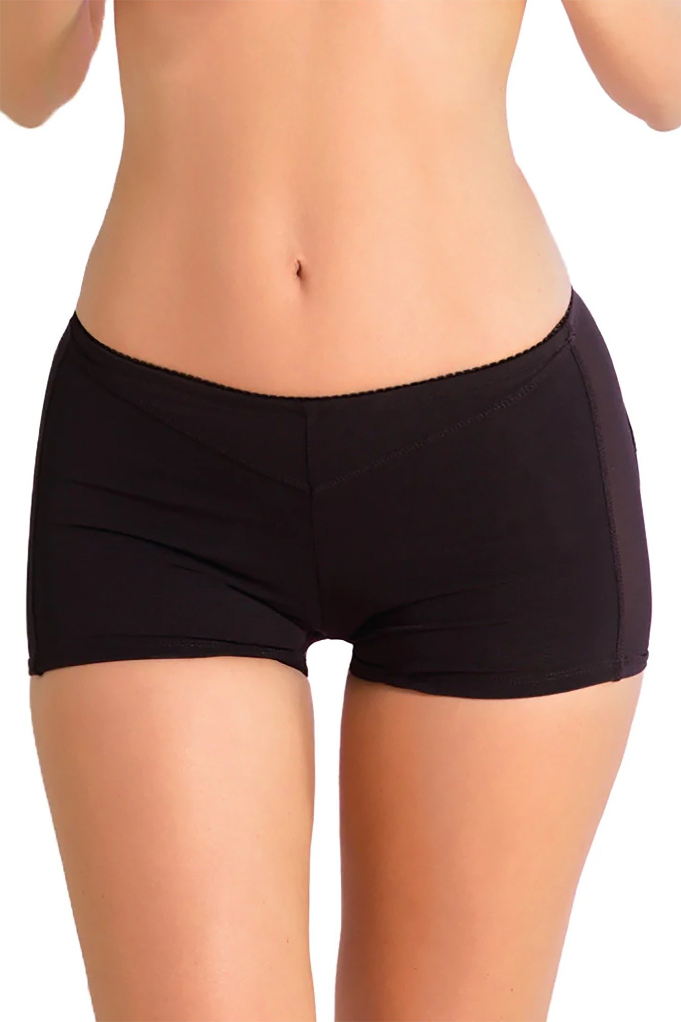 Pink Lipstick Open Butt Boyshort - Black - S/M - Image 3