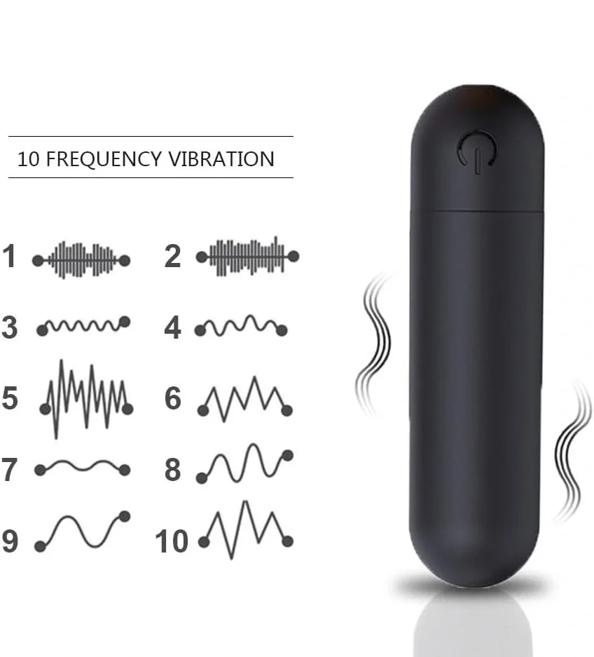 VibeX Mini Bullet, 10 Vibration Modes, ABS, USB, Black, 7.5 cm - Image 2