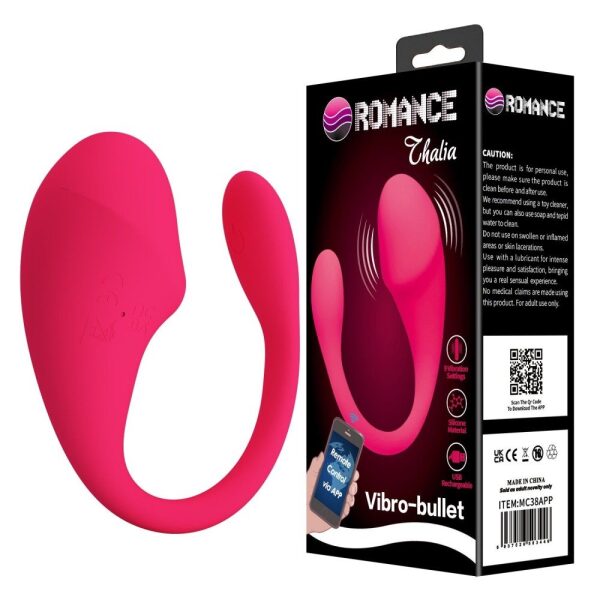 Pretty Love - Thalia Vibrator Egg, Bluetooth Control, Mobile App, Silicone, USB, Pink