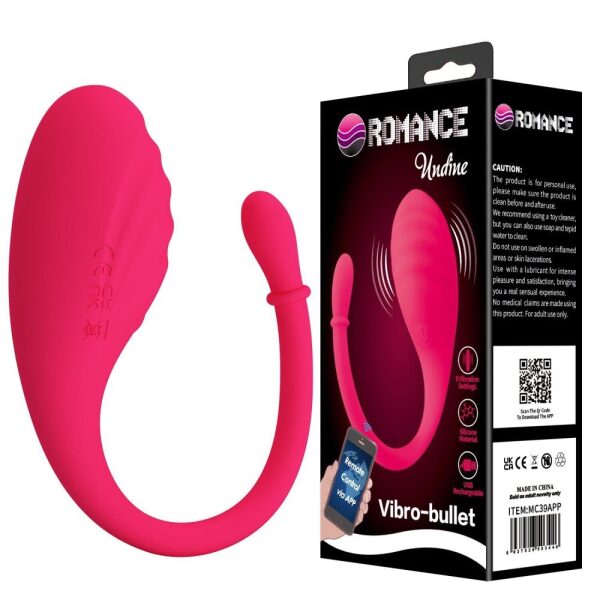 Pretty Love - Undine Vibrator Egg, Bluetooth Control, Mobile App, Silicone, USB, Pink