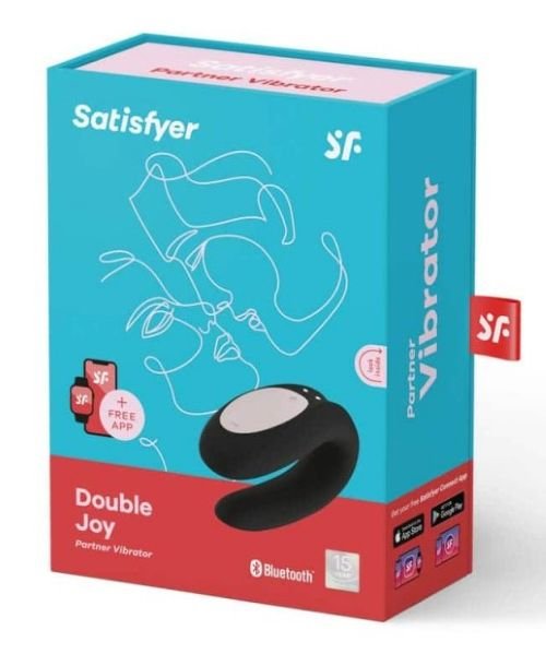 Satisfyer-Double Joy Rechargeable App Controlled Long Distance, Vibrator - Black - Image 5