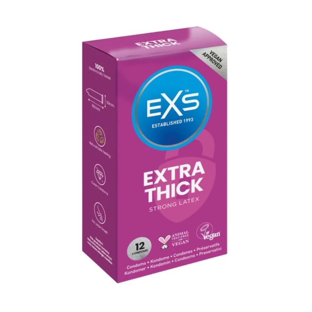 EXS Extra Safe, Thick Condoms - 12 Pack