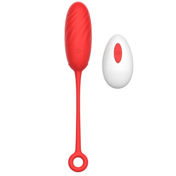 Vibrating Egg Pearl Love Egg, 10 Vibration Modes, Remote Control, Silicone, USB, Red, 19.5 cm