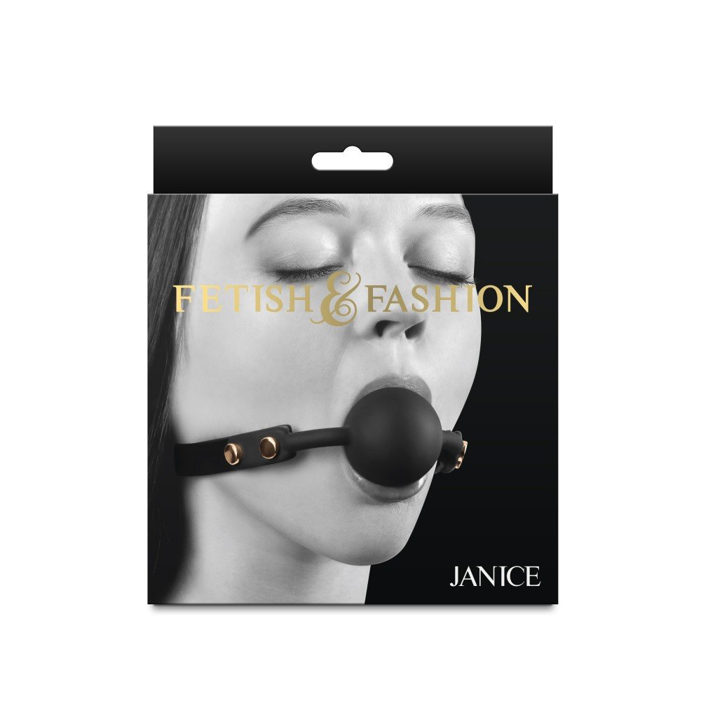 NS Novelties Fetish & Fashion Janice Silicone Ball Gag - Black - Image 2