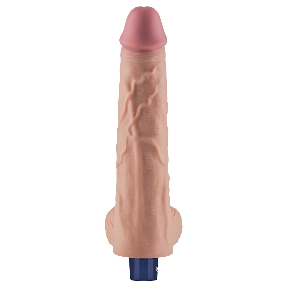 10.5" REAL SOFTEE Rechargeable Vibrating Dildo - Flesh - Image 7