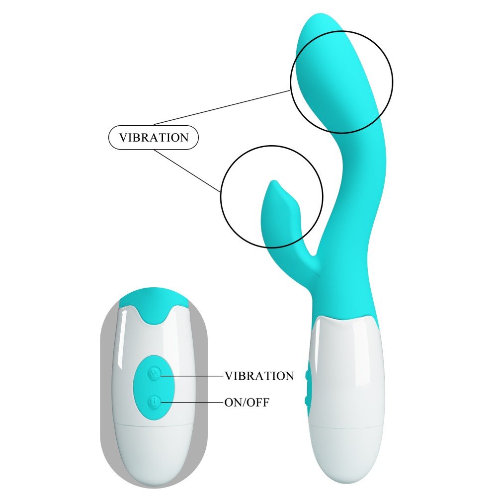 Pretty Love - Brighty G-Spot Rabbit Silicone Vibrator - Green - Image 3