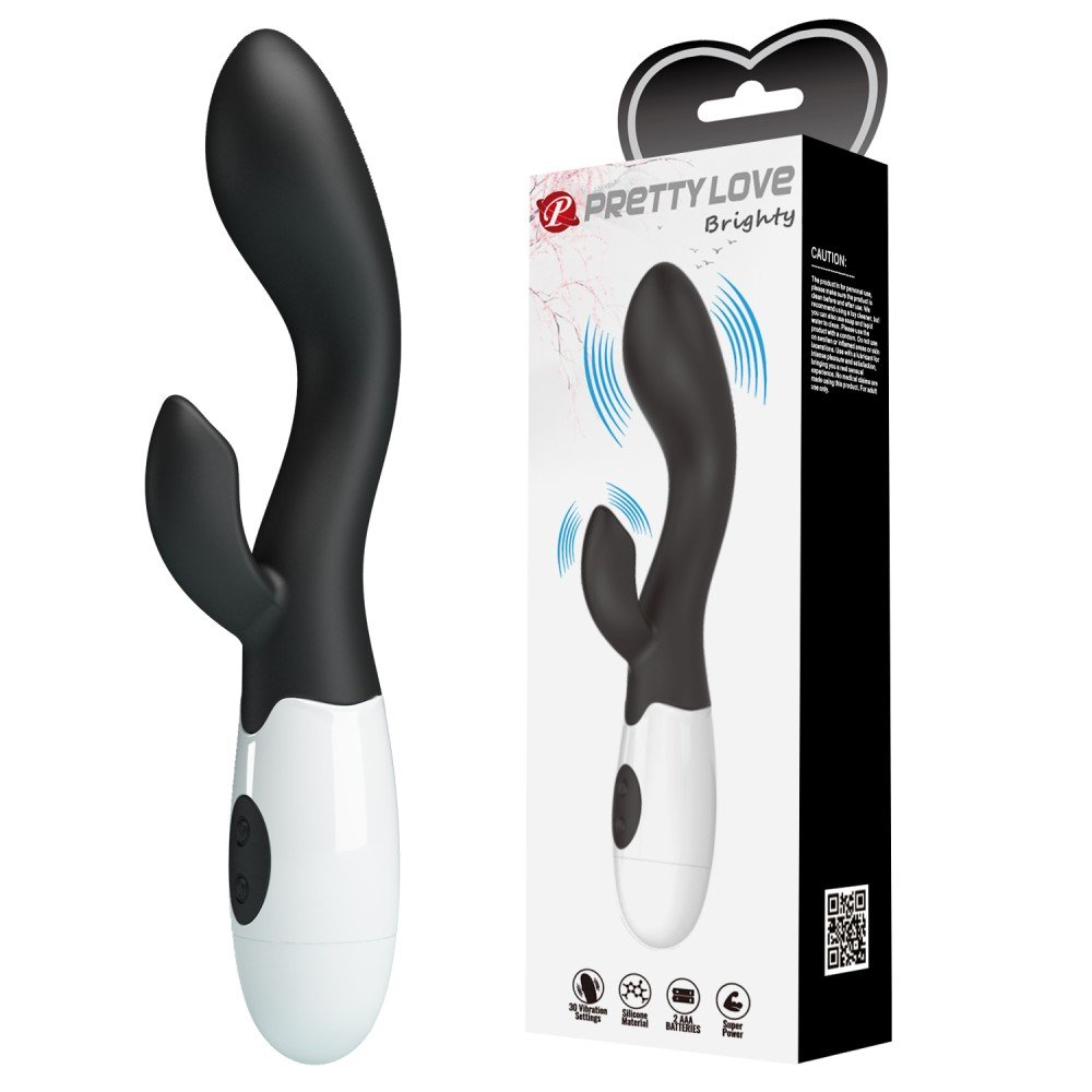Pretty Love - Brighty G-Spot Rabbit Silicone Vibrator - Black