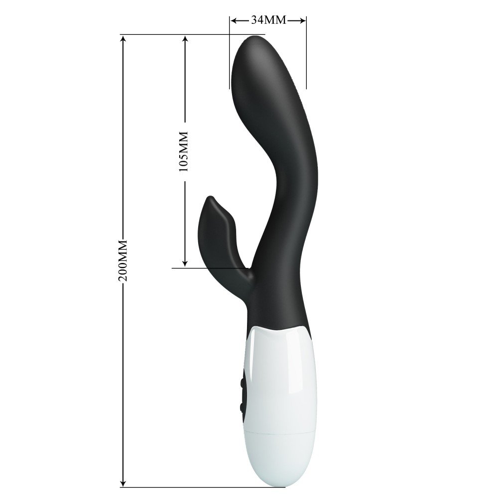 Pretty Love - Brighty G-Spot Rabbit Silicone Vibrator - Black - Image 4