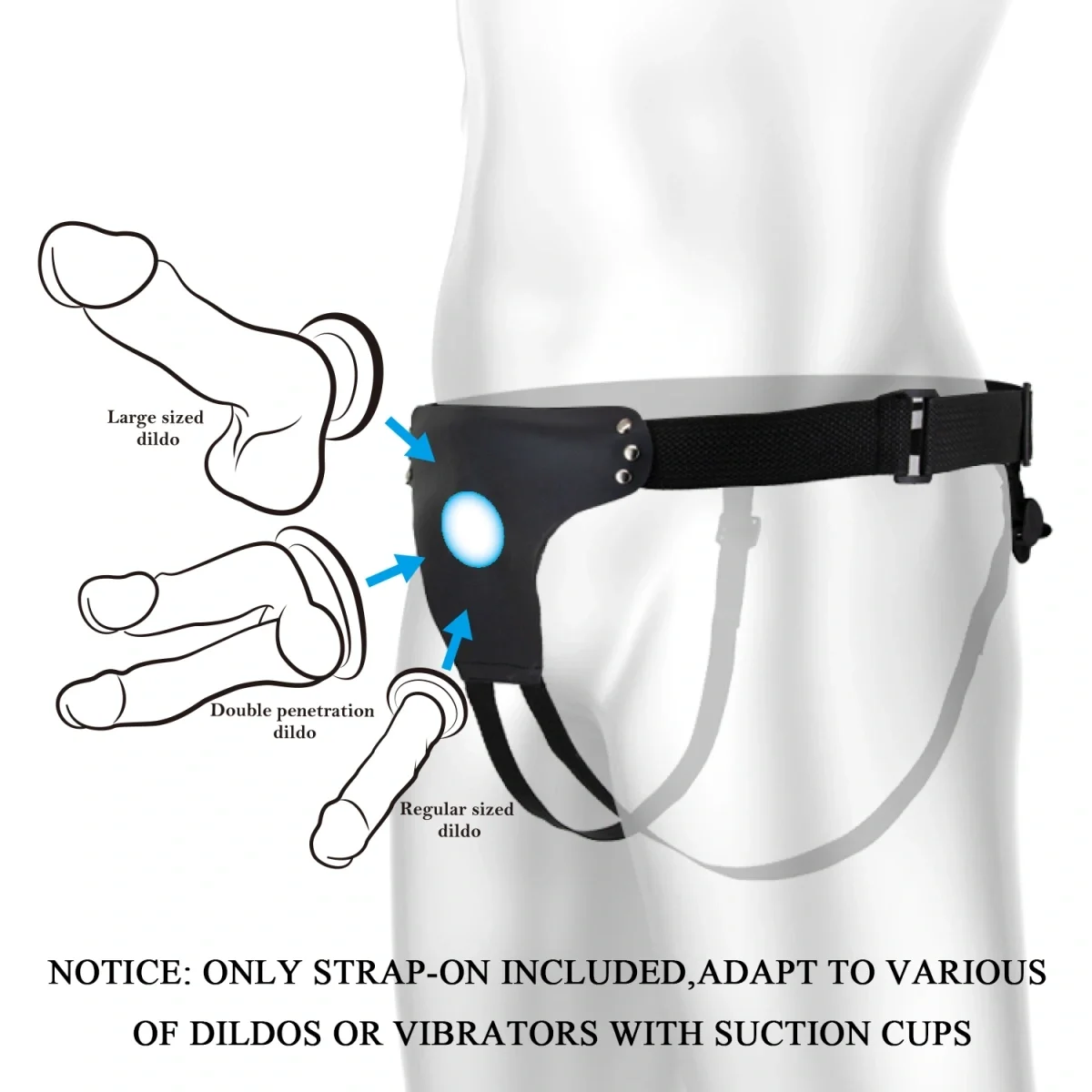 Pretty Love Harness Strap-On Briefs-Black - Image 2
