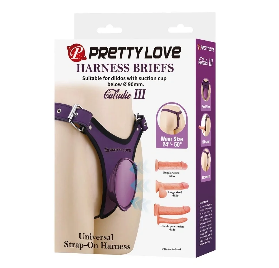 Pretty Love Caludio III, Harness Strap-On Briefs - Purple