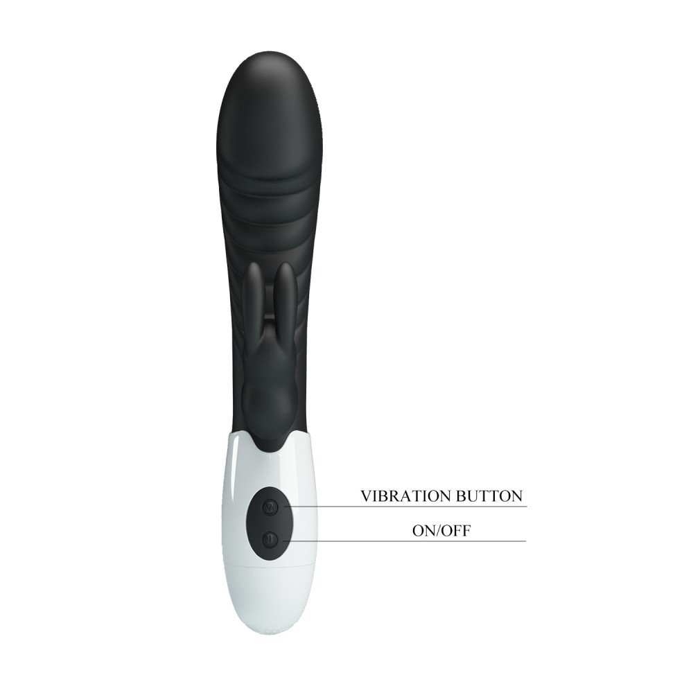Pretty Love - Naugthy Bunny, Clitoris Stimulant, G-spot, Rabbit Vibrator-Black - Image 3