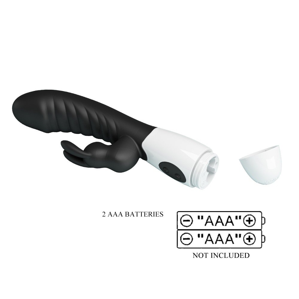 Pretty Love - Naugthy Bunny, Clitoris Stimulant, G-spot, Rabbit Vibrator-Black - Image 2