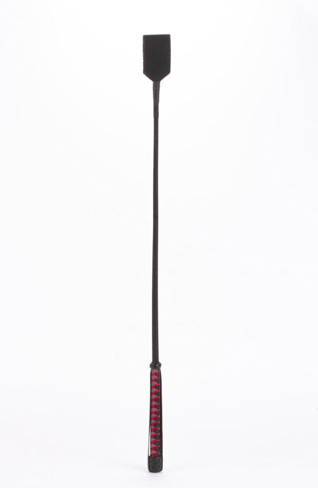Nylon Stick with Neon Strip and Goat Kid Leather Handle Nubuck Leather - Black