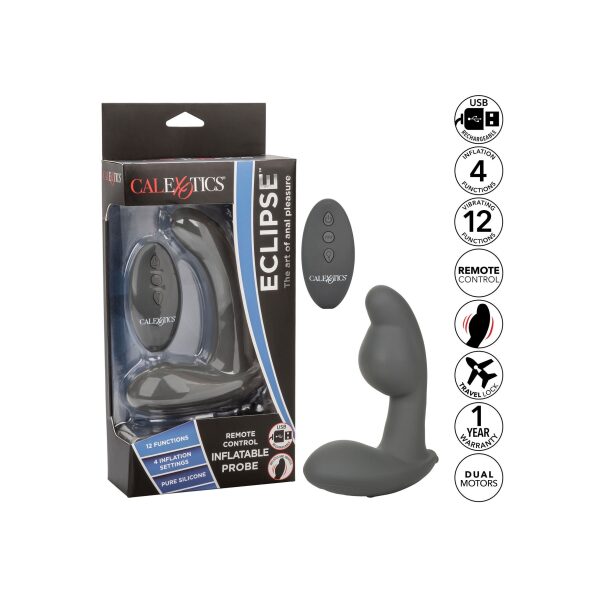 Eclipse Rem Remote Rechargeable Silicone Inflatable Silicone Anal Probe