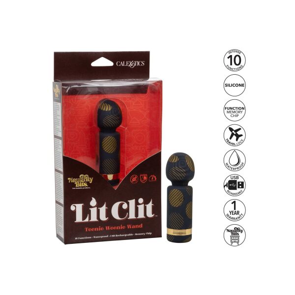 CalExotics - Lit Clit Teeny Weenie Rechargeable Mini Wand - Black