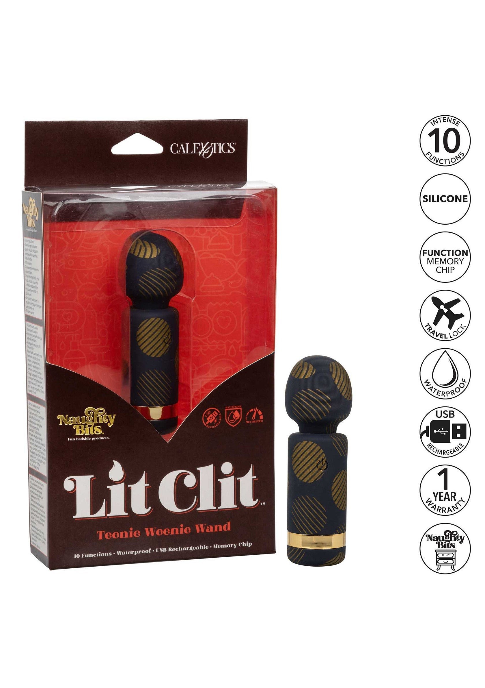 CalExotics - Lit Clit Teeny Weenie Rechargeable Mini Wand - Black