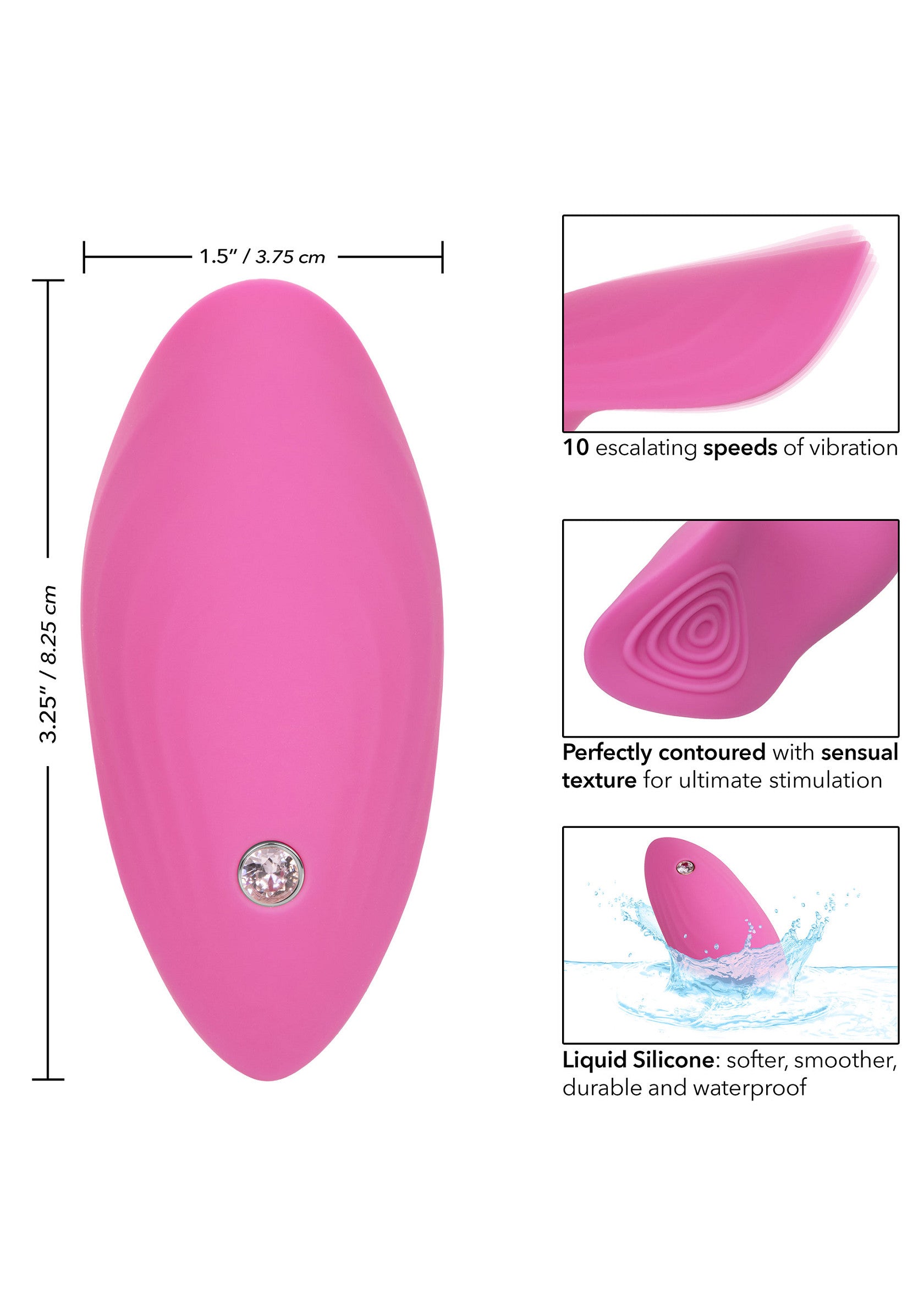 CalExotics LuvMor Teases, Silicone Clitoris USB Rechargeable Stimulator - Pink - Image 3