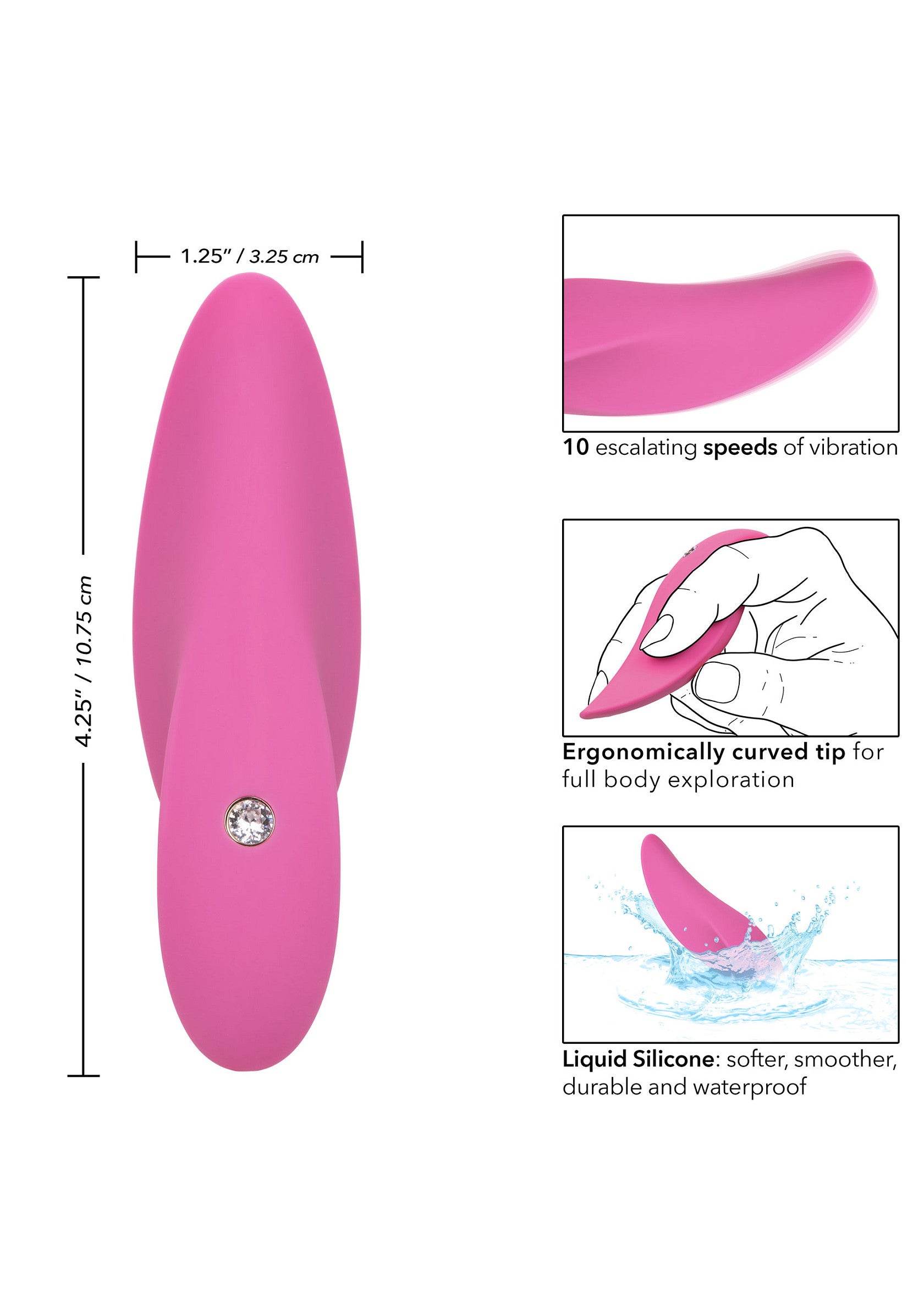 CalExotics LuvMor Foreplay, Silicone Clitoris USB Rechargeable Stimulator - Pink - Image 6