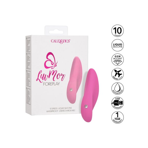 CalExotics LuvMor Foreplay, Silicone Clitoris USB Rechargeable Stimulator - Pink