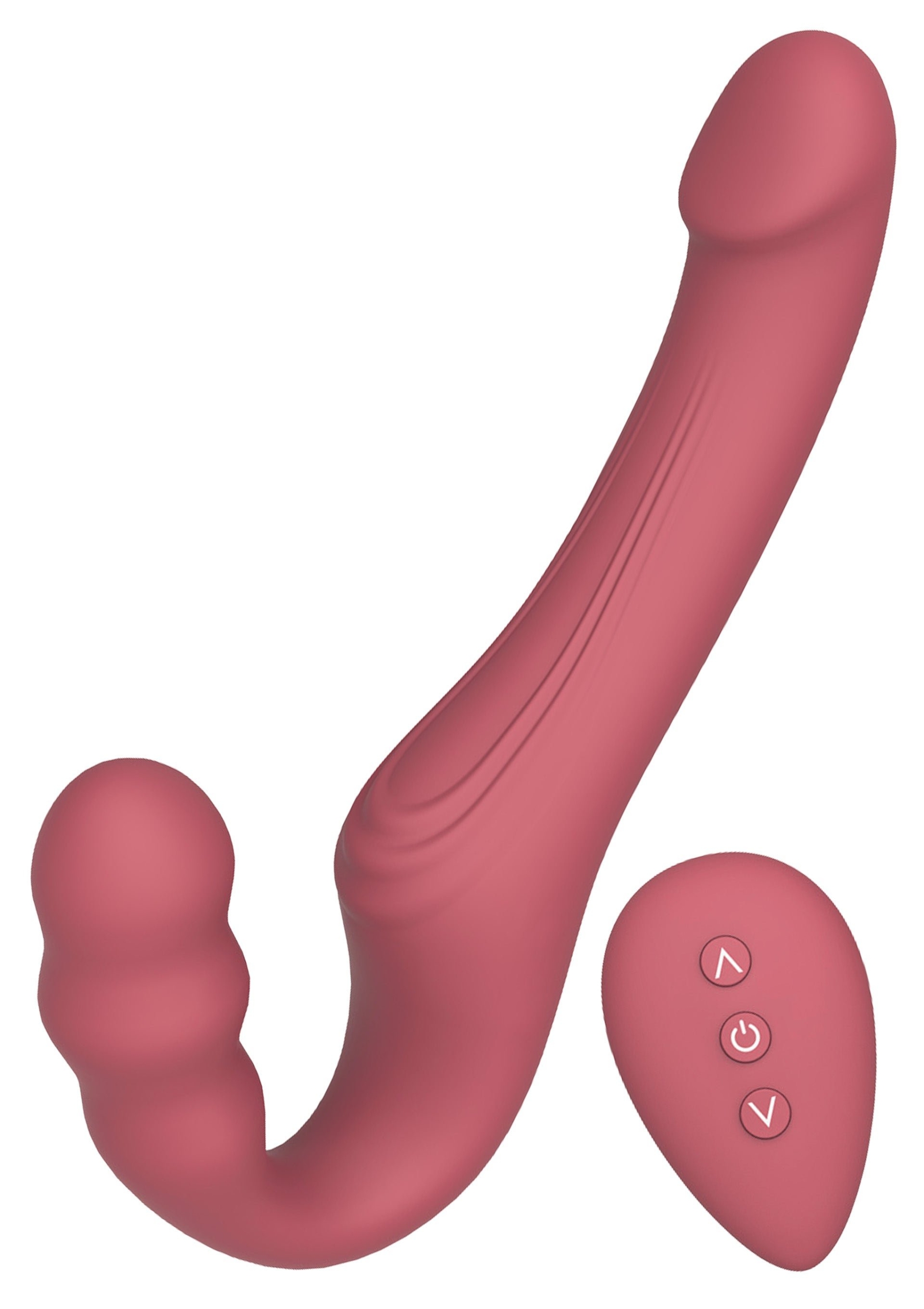 She.E.O Strapless Strap-On Silicone Rechargeable Wireless Vibrator - Pink - Image 4